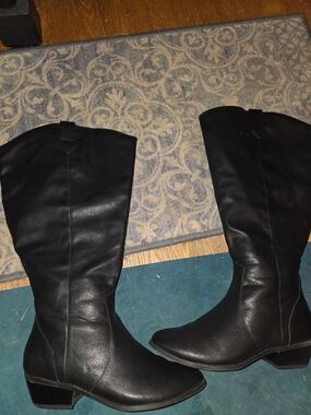 torrid Black Mid-Calf Block Heel Boots Extra Wide Calf